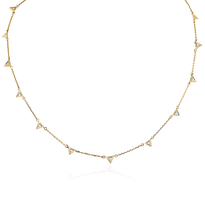 Колье с бриллиантами из желтого золота 585 пробы, фото № 1
