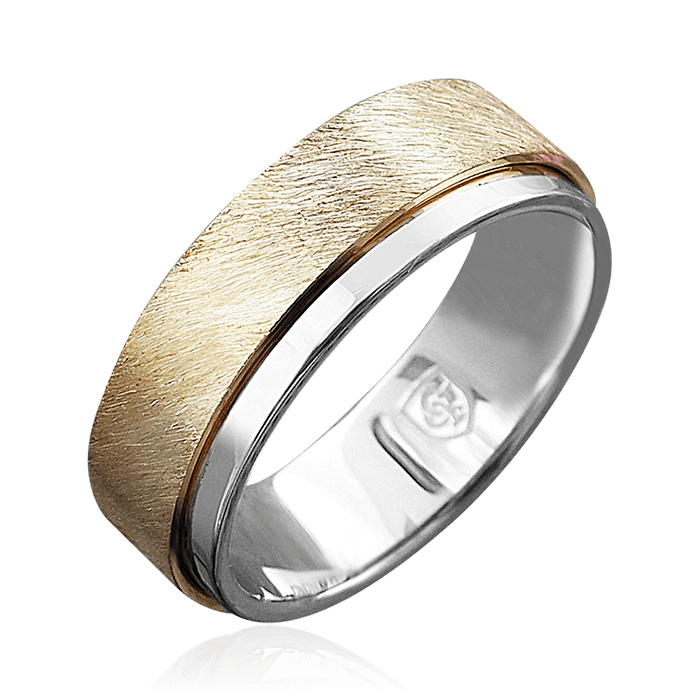 Обручальное кольцо без вставок из комбинированного золота 585 пробы (арт. 61088)