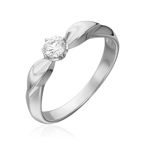Кольцо с 1 бриллиантом из белого золота 585 (арт. 89234)
