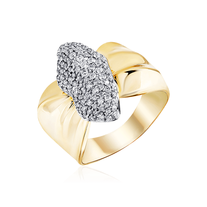 Кольцо с бриллиантами из комбинированного золота 585 (арт. 70552)