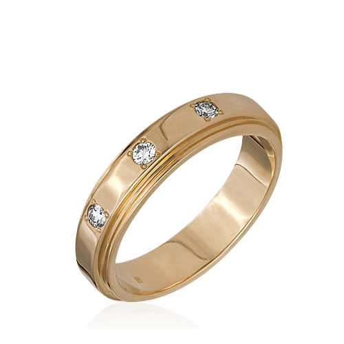 Кольцо с бриллиантами из красного золота 585 пробы (арт. 41075)