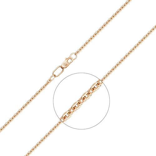 Цепь плетение якорное-брилл из красного золота 585 пробы (арт. 83527)