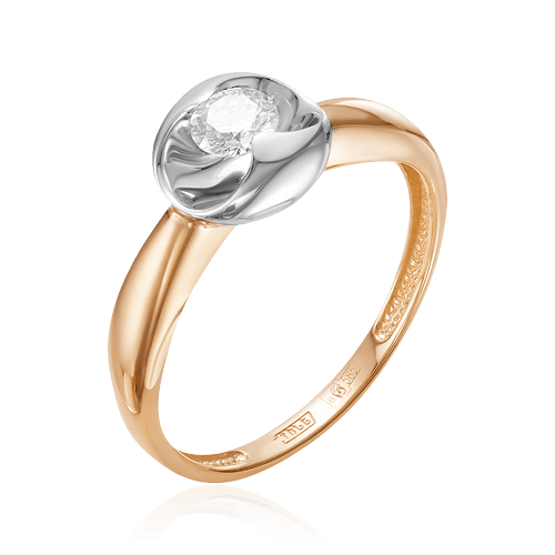Кольцо с бриллиантами из комбинированного золота 585 (арт. 58181)