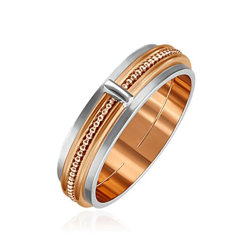 Обручальное кольцо без вставок из комбинированного золота 585 пробы (арт. 83297)