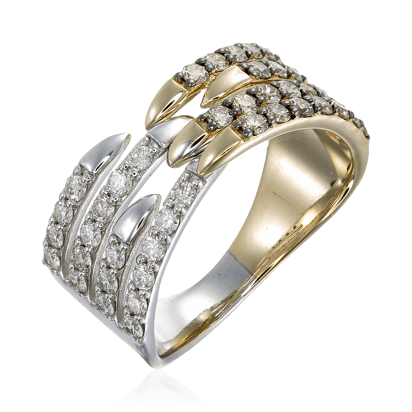 Кольцо с бриллиантами из комбинированного золота 585 (арт. 84832)