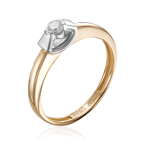 Кольцо с бриллиантами из комбинированного золота 585 (арт. 58950)