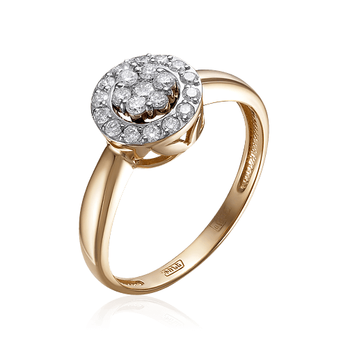 Кольцо с бриллиантами из красного золота 585, фото № 1