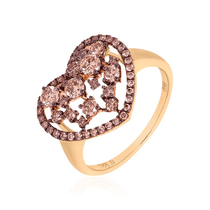 Кольцо с бриллиантами из розового золота 585 (арт. 66703)