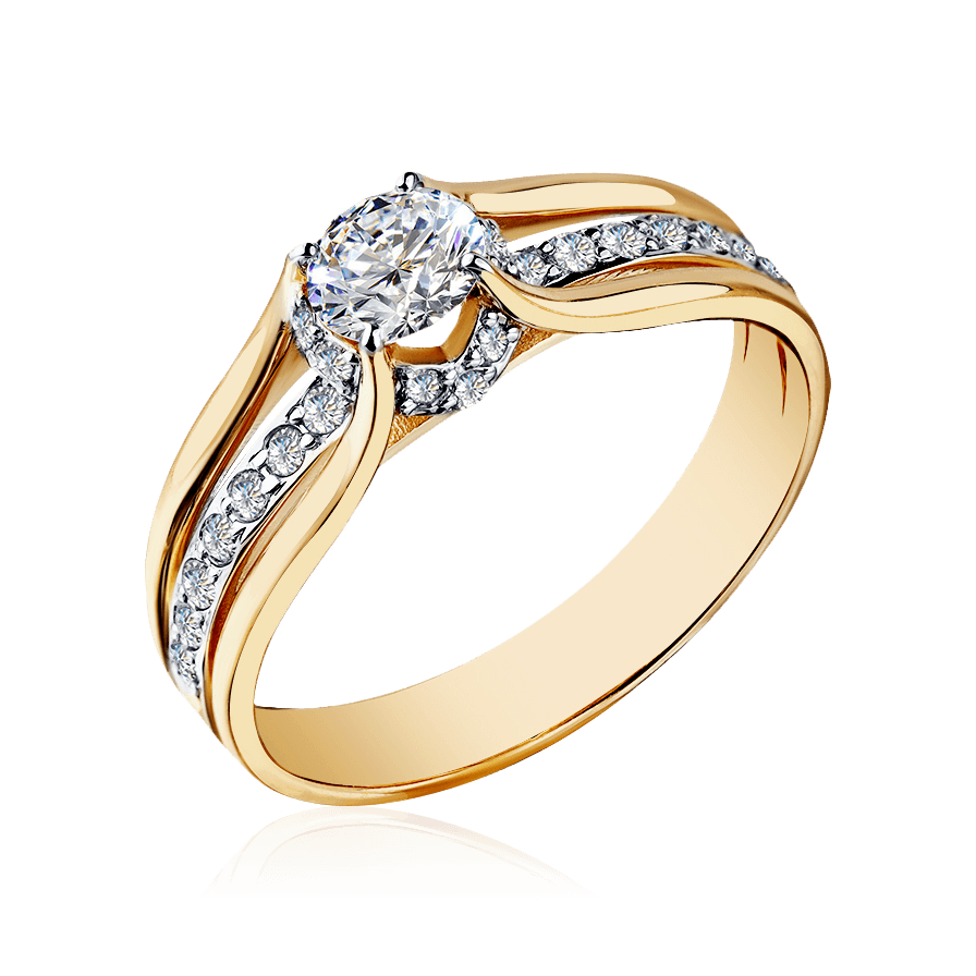 Кольцо с бриллиантами из красного золота 585 пробы (арт. 97904)