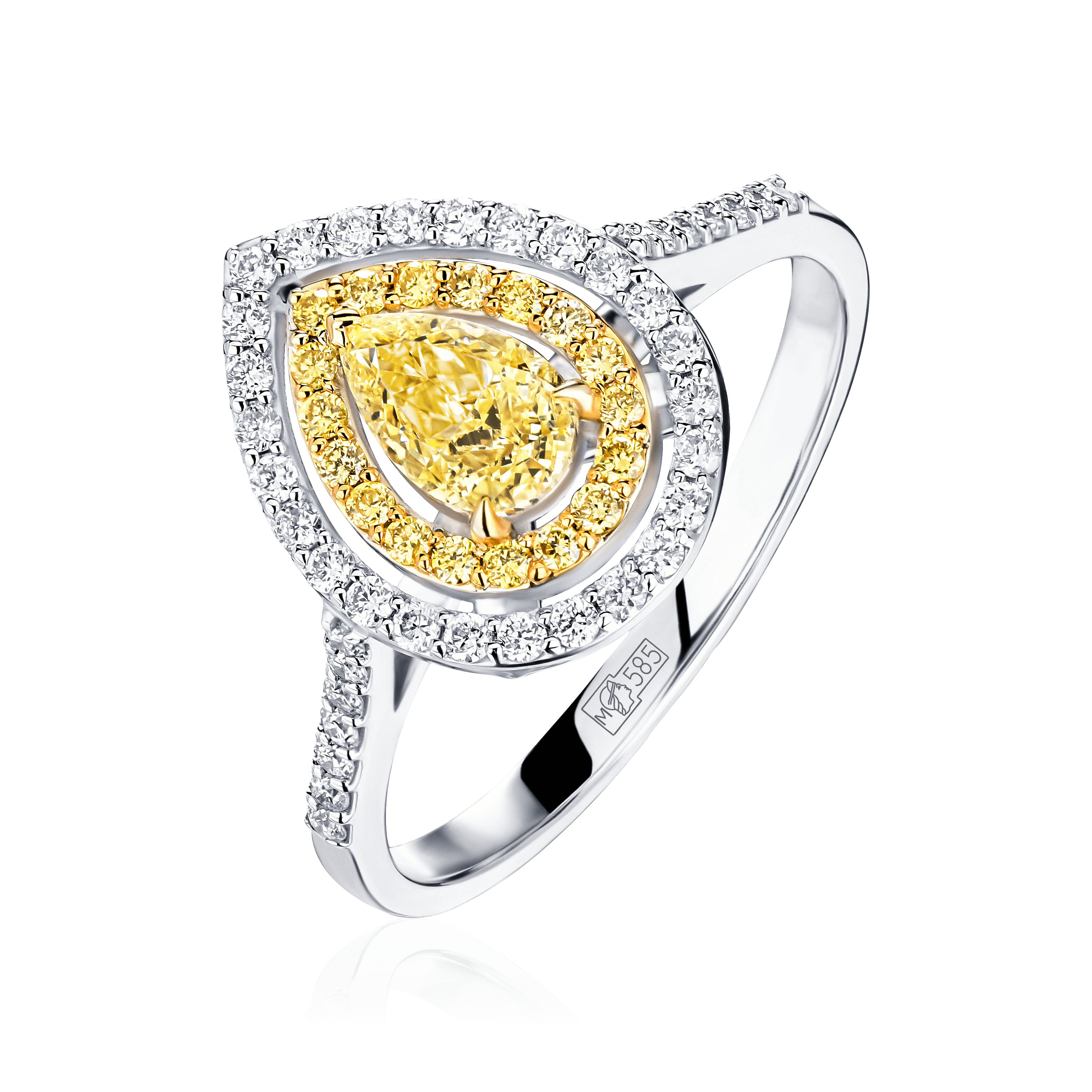 Кольцо с бриллиантами из белого золота 585 пробы (арт. 103174)
