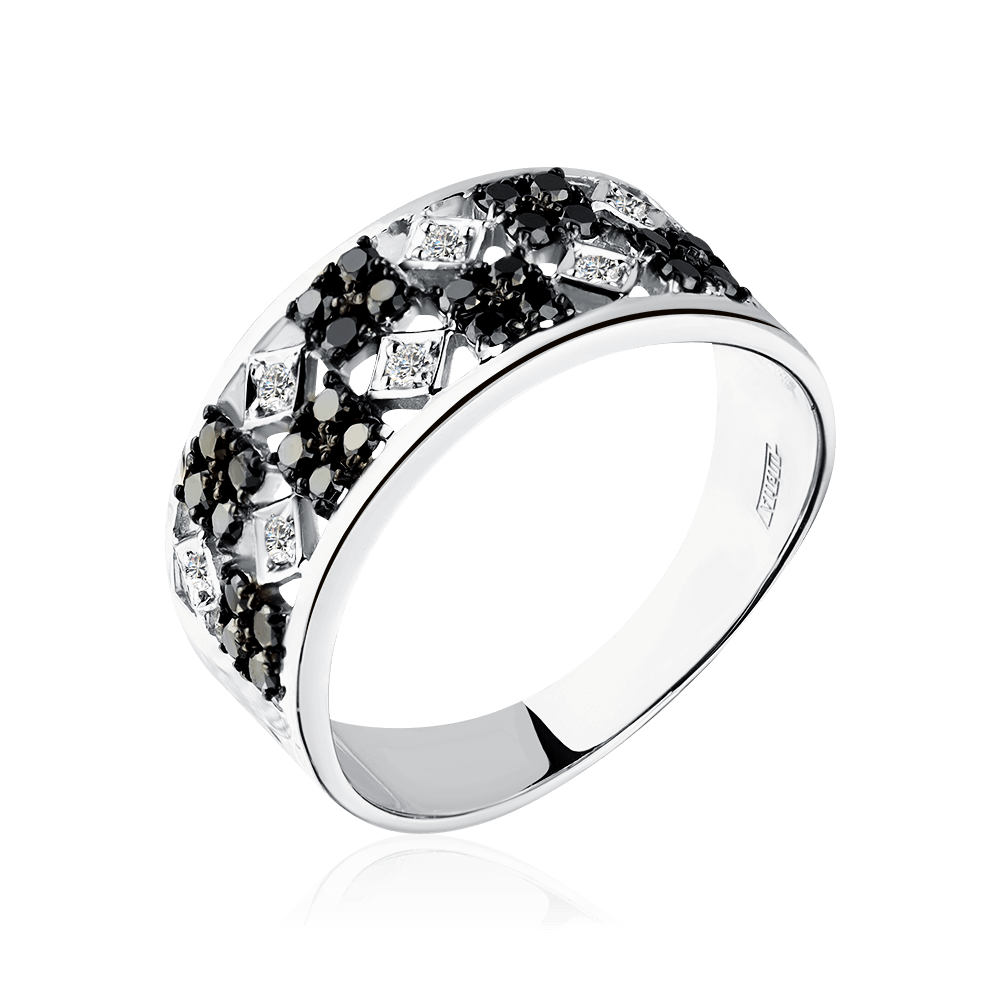 Кольцо с бриллиантами из белого золота 585 пробы (арт. 96866)