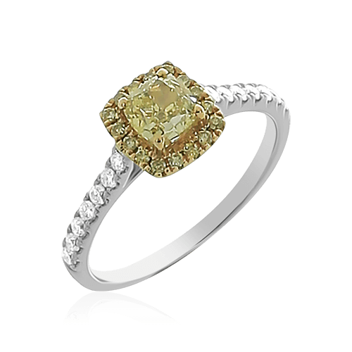 Кольцо с бриллиантами из белого золота 585 (арт. 71408)
