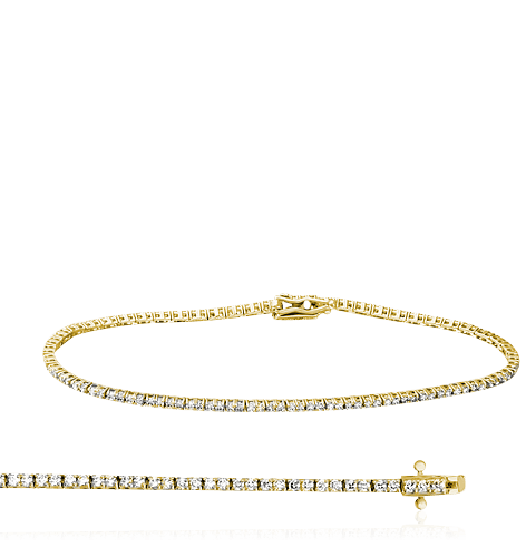 Браслет с бриллиантами из желтого золота 750 пробы, фото № 1