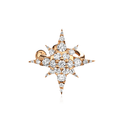 Кафф в виде звезды с бриллиантами из красного золота 750 пробы (арт. 97970)