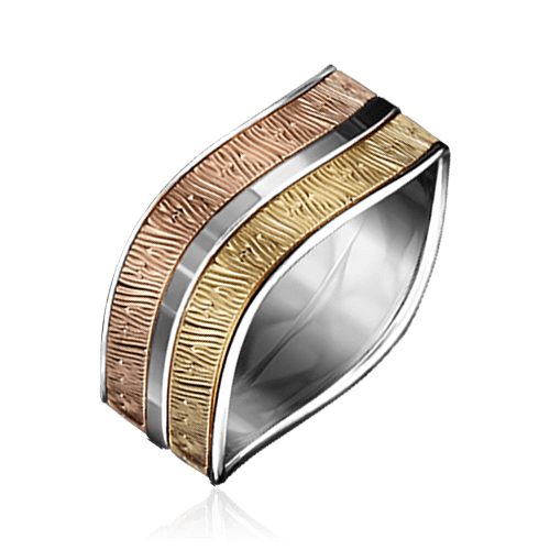 Обручальное кольцо без вставок из комбинированного золота 585 пробы (арт. 83181)