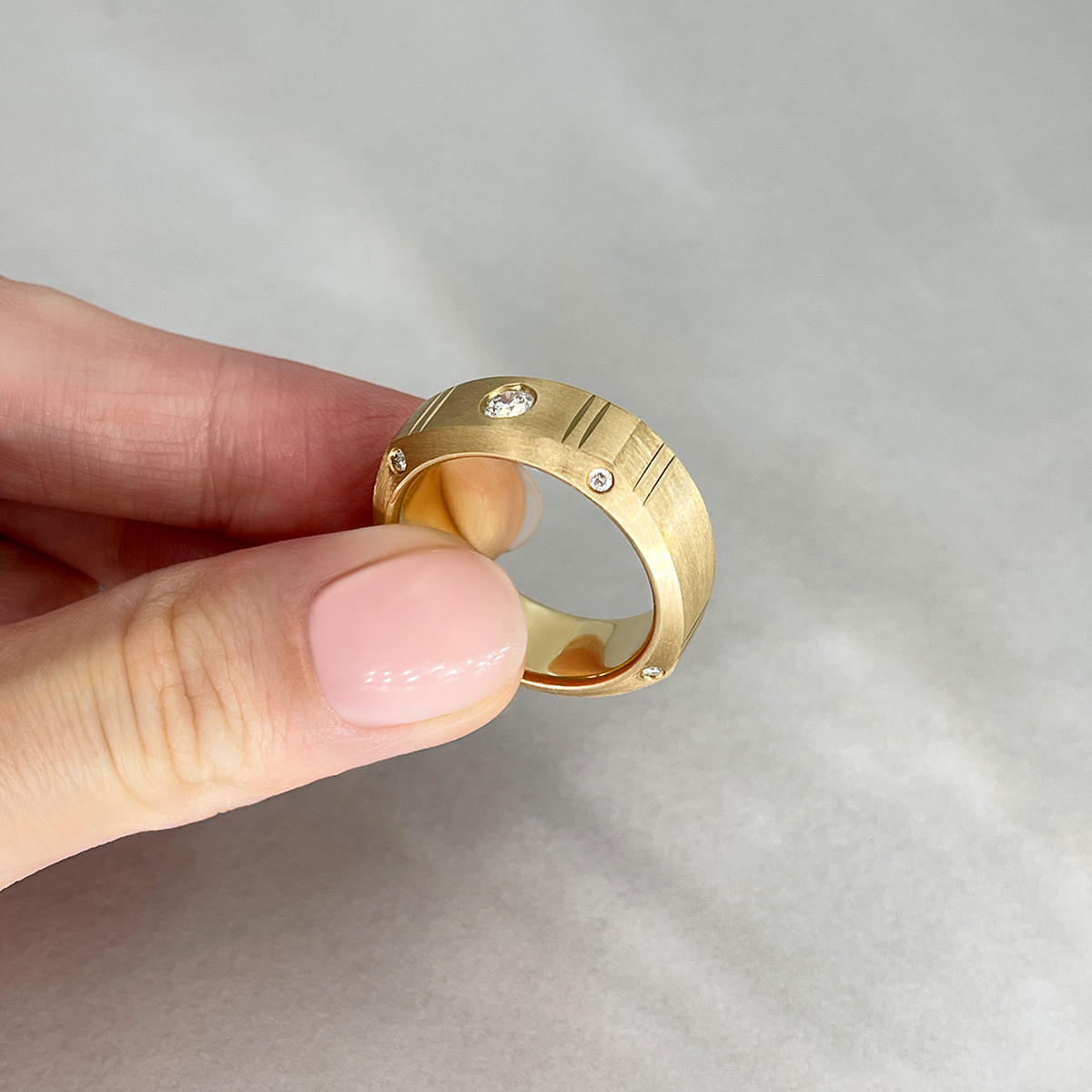 Кольцо с бриллиантами из желтого золота 585 пробы, фото № 5