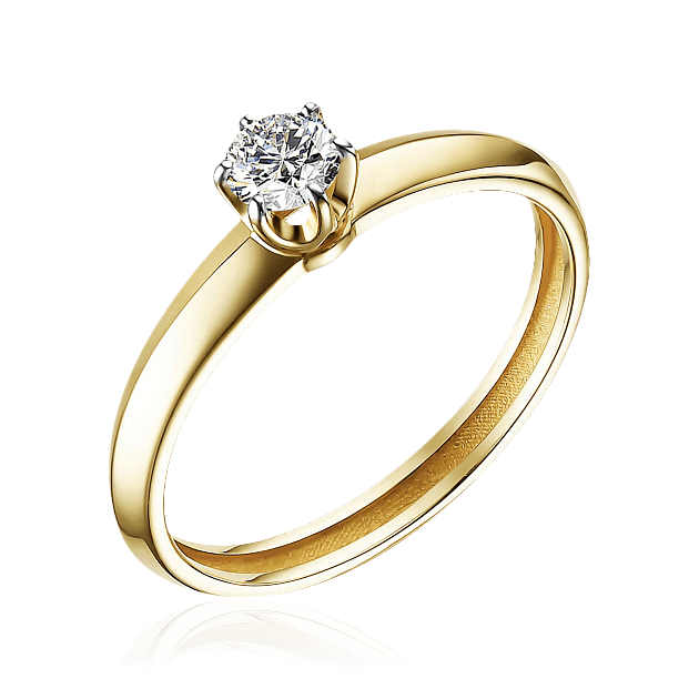 Кольцо с бриллиантами из желтого золота 585 пробы (арт. 101877)
