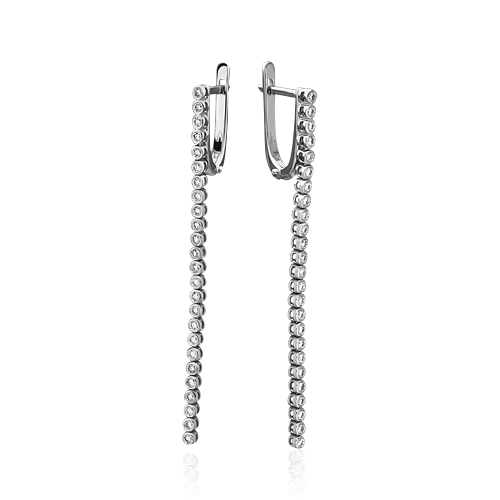Серьги с бриллиантами из белого золота 585 пробы (арт. 39481)