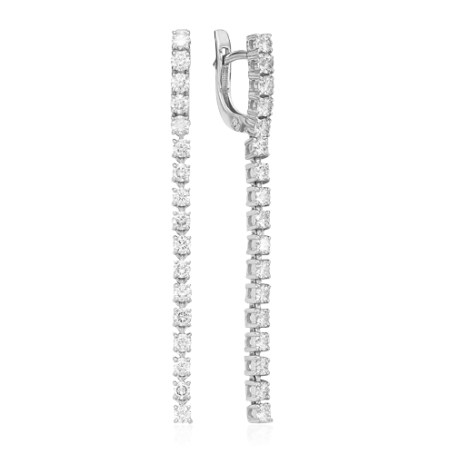 Серьги с бриллиантами из белого золота 585 пробы (арт. 53290)