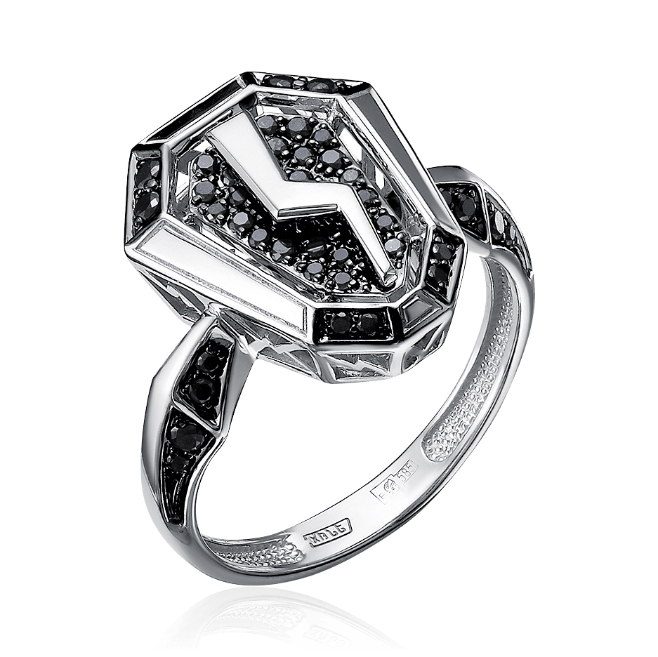 Кольцо с бриллиантами из белого золота 585 (арт. 88922)