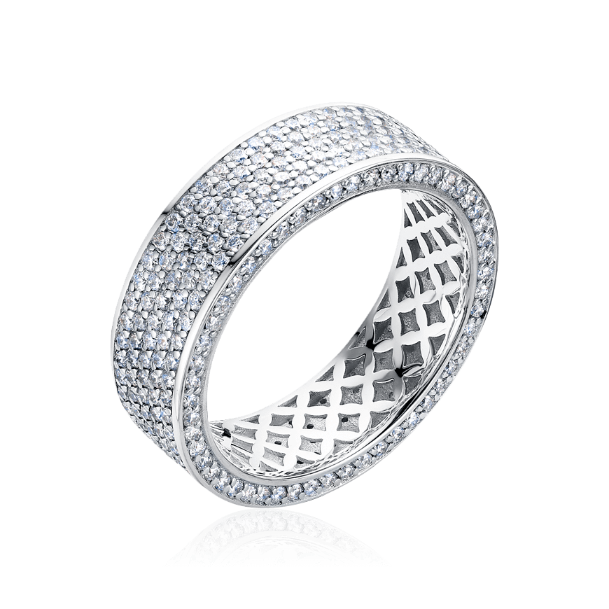 Кольцо с бриллиантами из белого золота 585 пробы (арт. 101076)