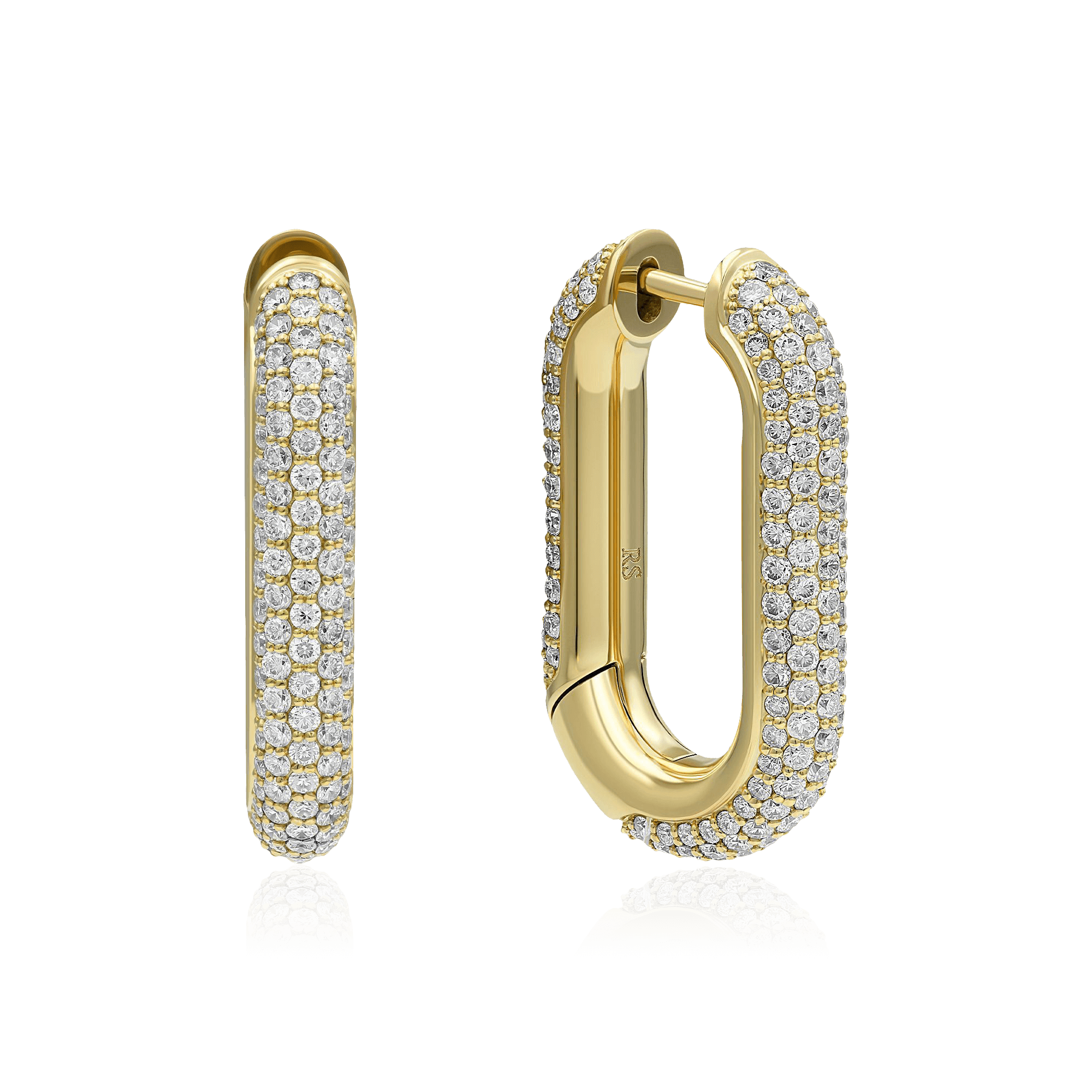 Серьги с бриллиантами из желтого золота 750 пробы (арт. 120432)