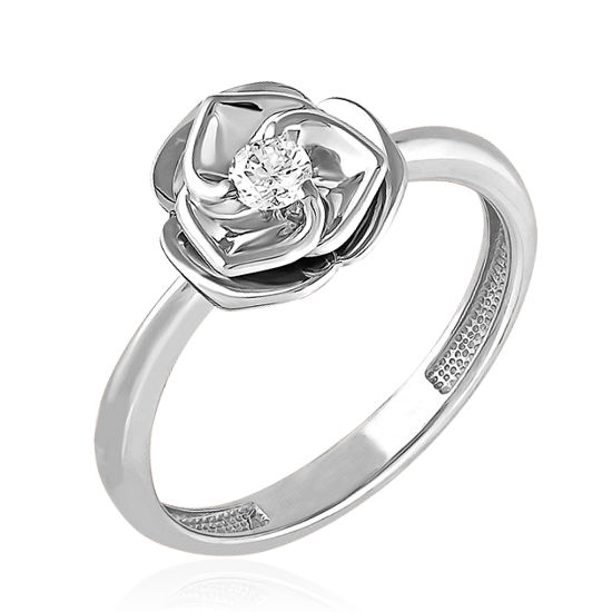 Кольцо с бриллиантами из белого золота 585 (арт. 43527)