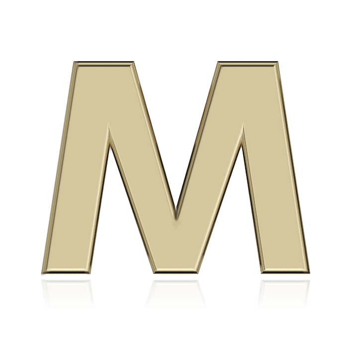 

Подвеска буква "m" из желтого золота 585 пробы, Коллекция Weeks
