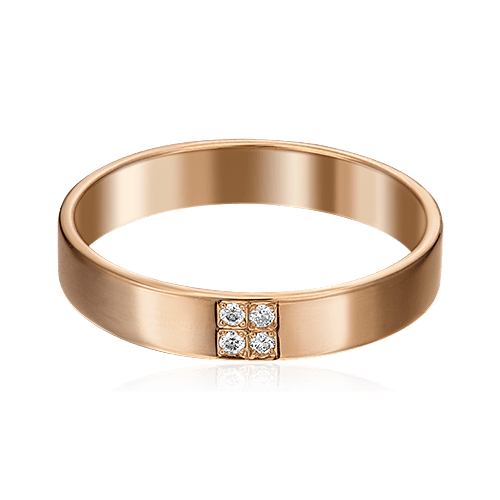 Кольцо с бриллиантами из красного золота 585 (арт. 78054)