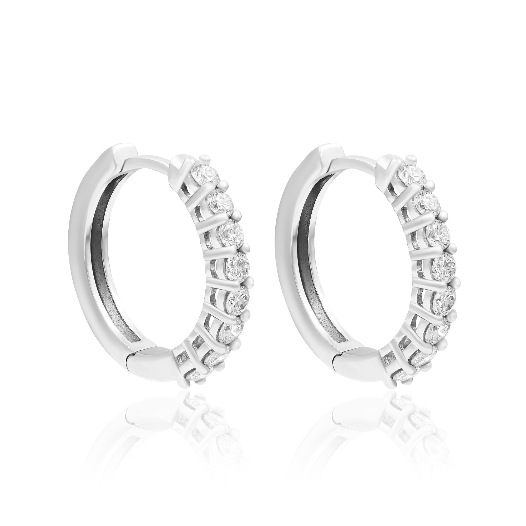 Серьги с бриллиантами из белого золота 750 пробы, фото № 2