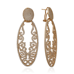 Серьги с цирконом из серебра 925 пробы (арт. 50262)