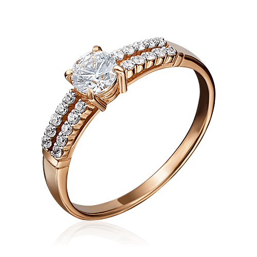 Кольцо с бриллиантами из розового золота 585 (арт. 78059)