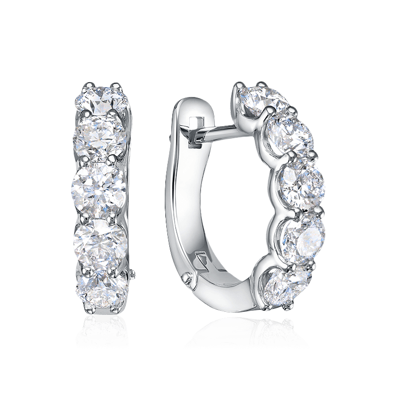 Серьги с бриллиантами из белого золота 585 пробы, фото № 1