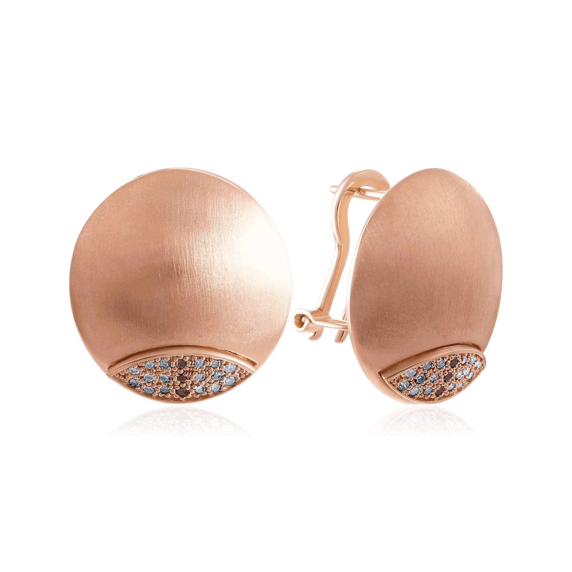 Серьги с бриллиантами из желтого золота 585 пробы (арт. 133539)
