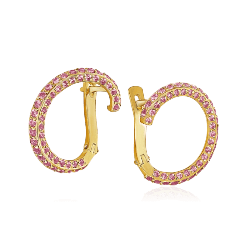 Серьги с сапфиром из желтого золота 585 пробы (арт. 131141)