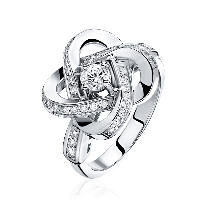 Кольцо с бриллиантами из белого золота 585 пробы (арт. 98542)
