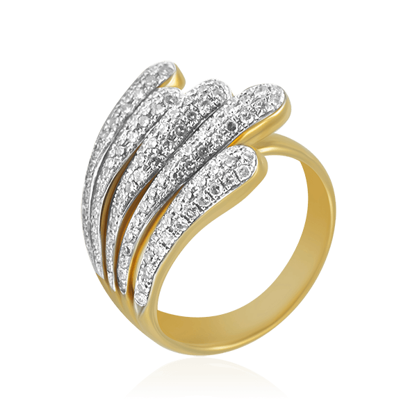 Кольцо с бриллиантами из желтого золота 585 (арт. 70246)