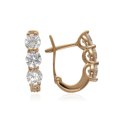 

Серьги с фианитами из красного золота 585 пробы