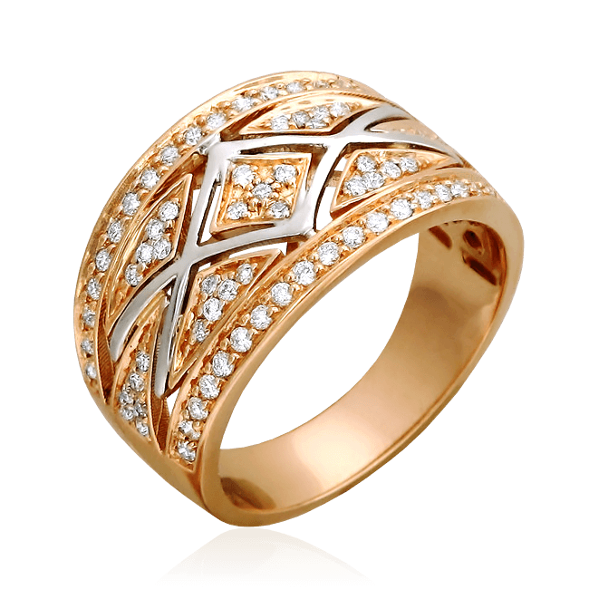 Кольцо с бриллиантами из комбинированного золота 585 (арт. 23950)