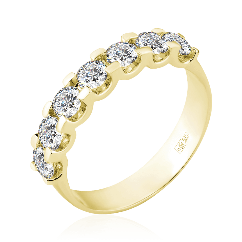 Кольцо с бриллиантами из желтого золота 585 (арт. 90062)