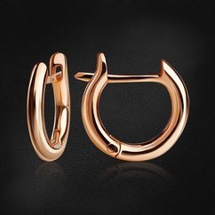 Серьги конго из красного золота 585 пробы (арт. 45040)