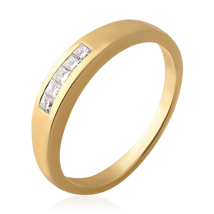 Кольцо с бриллиантами из желтого золота 750 (арт. 75419)