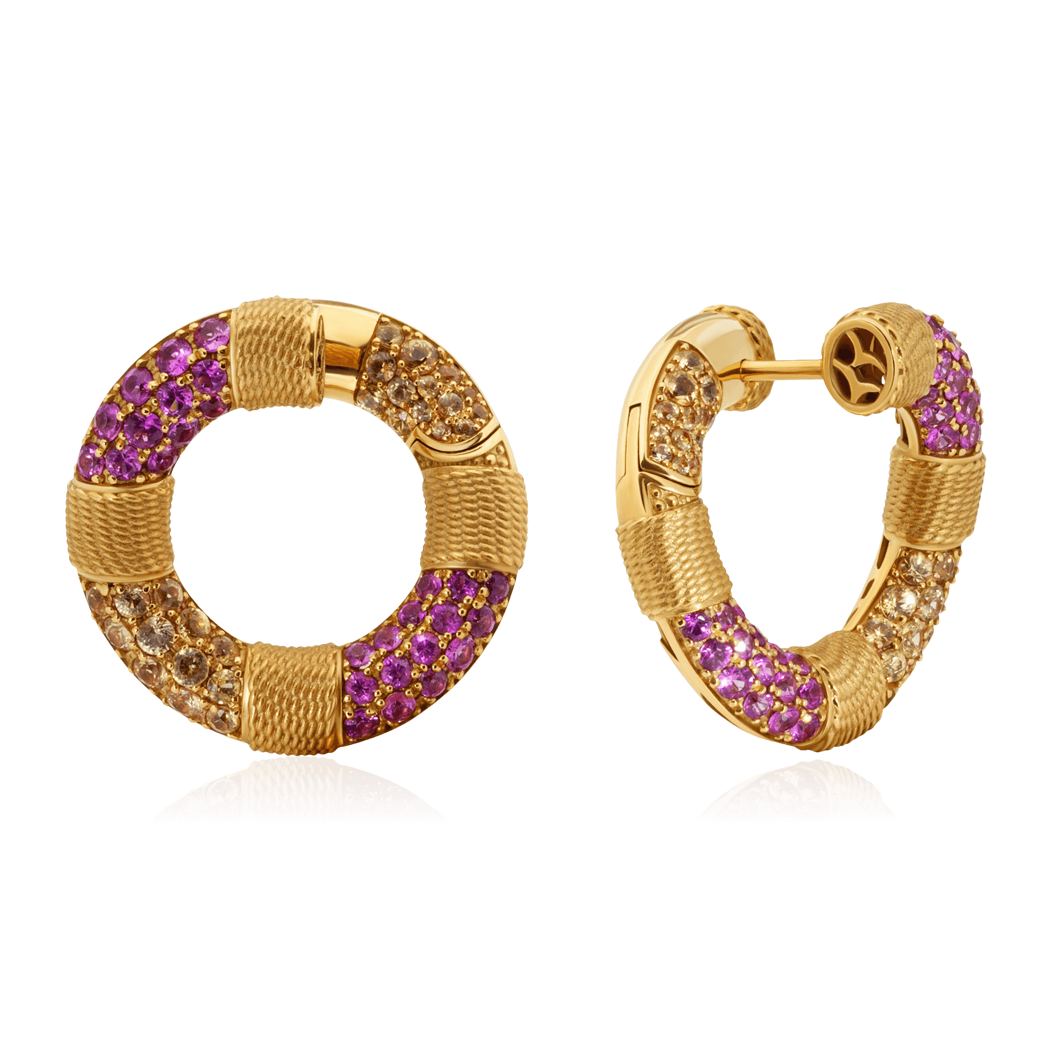 Серьги с сапфиром из желтого золота 750 пробы (арт. 124299)