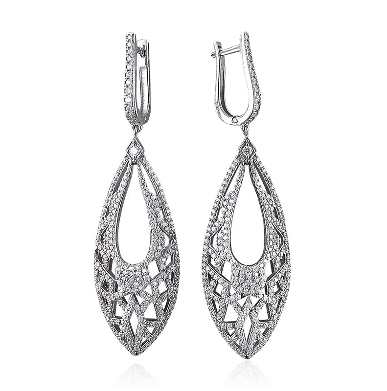 

Серьги с фианитами из серебра 925 пробы
