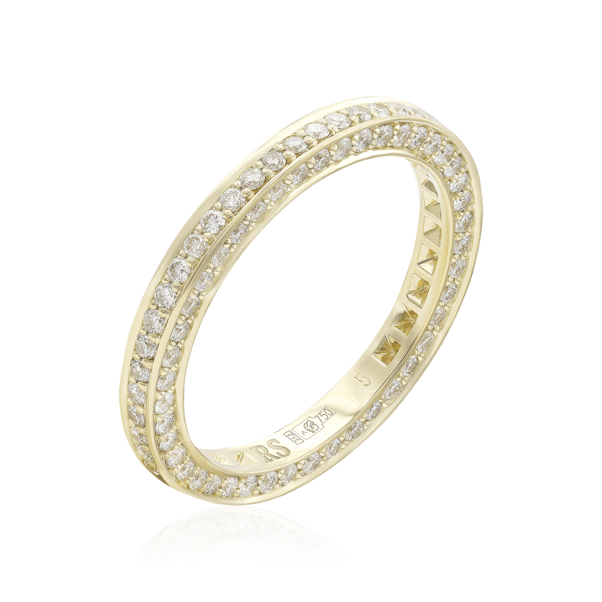 Кольцо с бриллиантами из желтого золота 750 пробы (арт. 100500)