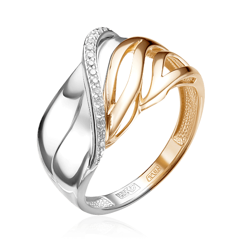 Кольцо с бриллиантами из комбинированного золота 585 (арт. 58327)