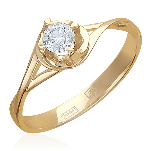 Кольцо с бриллиантами из красного золота 585, фото № 1