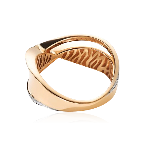 Кольцо с бриллиантами из красного золота 585 пробы, фото № 3