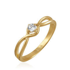 Кольцо с фианитами из желтого золота 585 пробы (арт. 40150)