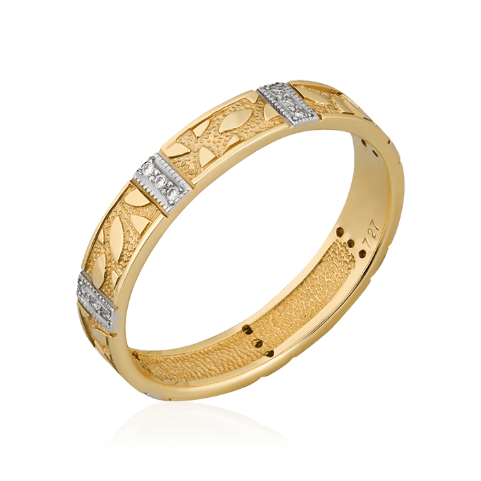 Кольцо с бриллиантами из желтого золота 585 пробы (арт. 75909)